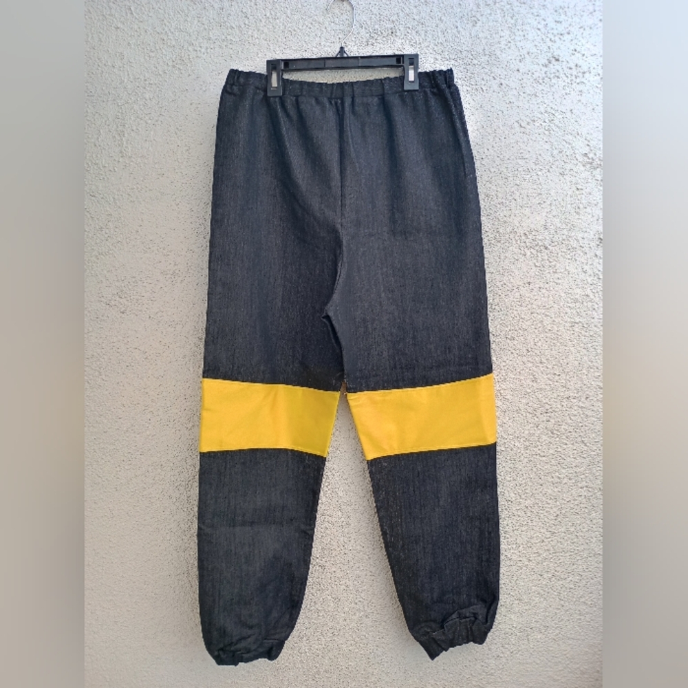 Revolution Joggers Relaxed Fit  Dance Casual Y2K Party Club Black Yellow Medium